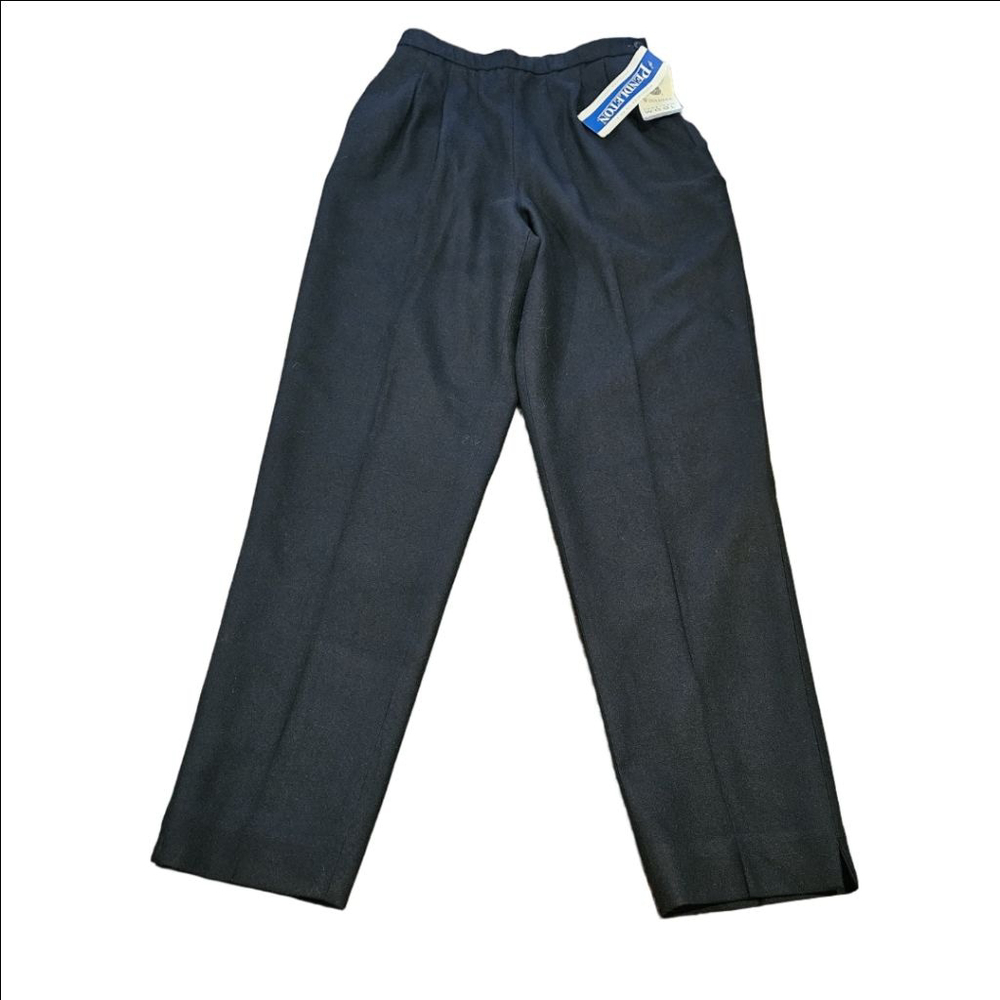 Women's Pendleton NWT Vintage Black 100% Virgin Wool Trousers Size 8